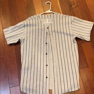 American apparel baseball button up top